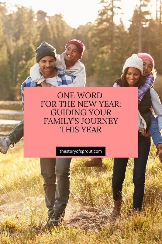 family of four walking throught the wilderness