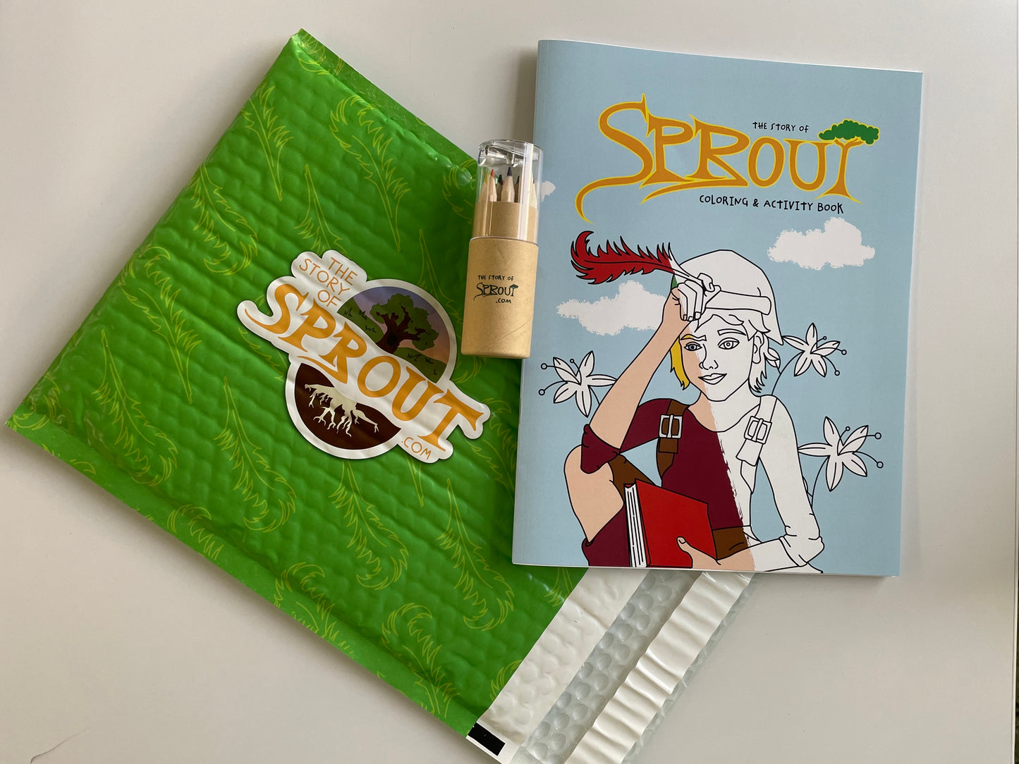 Story of Sprout coloring book with colored pencils gift pack